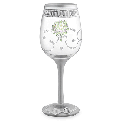 Something New Bridal Hand-Decorated Wine Glass