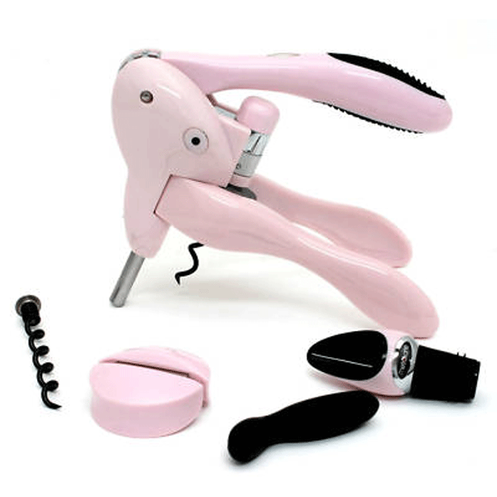 Metrokane Rabbit Corkscrew W/ Foil Cutter - Pink