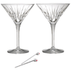 Reed & Barton Soho Martini Glasses w/ Olive Picks (Set of 2)