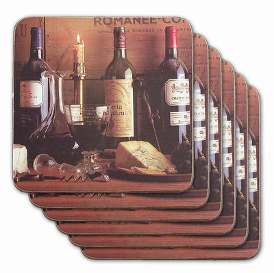 Vintage Wine Color Coasters (Set of 6)