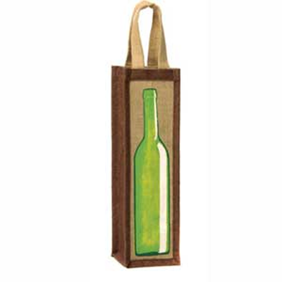 Green Bottle Jute Bag