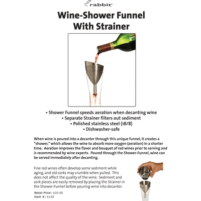 Metrokane Rabbit Wine Shower Funnel Wine Strainer