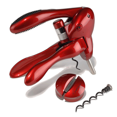 Metrokane Rabbit Corkscrew W/ Free Foil Cutter - Red