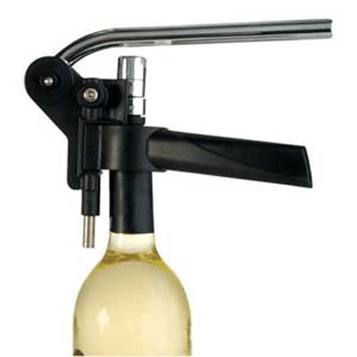 Argyle Metal Lever Pull Corkscrew, Black/Chrome