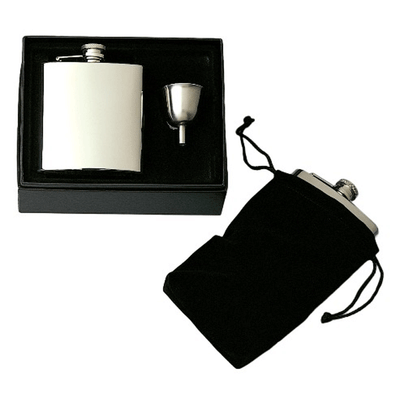 Captive-Top Pocket Flask Gift Set - 6 oz