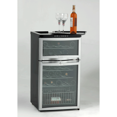 Sommelier 24 Bottle Dual Zone Wine Cellar Black