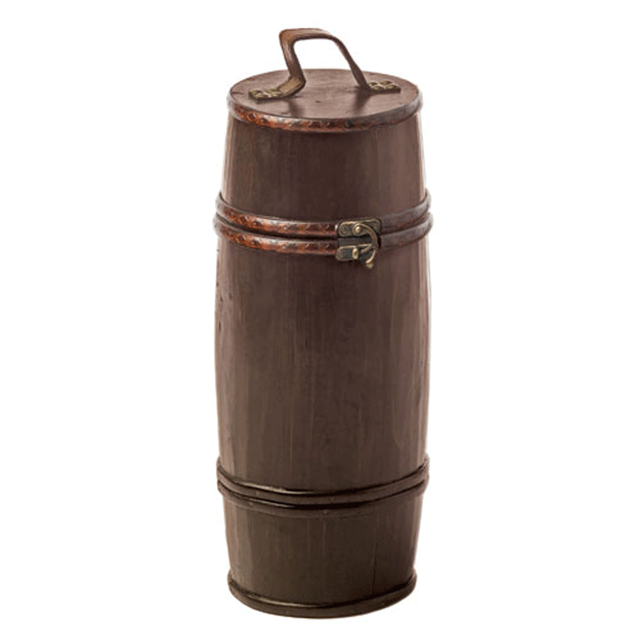 True Fabrications Barrel 1-Bottle Wine Box