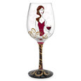 Cougar & Her Wine Hand-Decorated Wine Glass