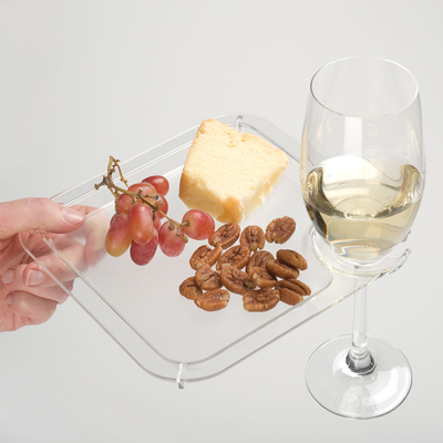 Party Plate w/ Built-In Stemware Holder (Set of 4)