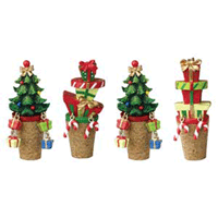 Holiday Presents Bottle Stoppers Set