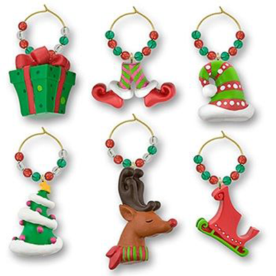 Whimsy Holiday Wine Glass Charms